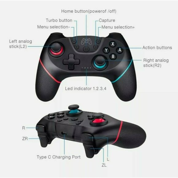 Switch & Switch Lite Wireless Controller Pro WiFi Gamepad Remote New in Box - Picture 3 of 10